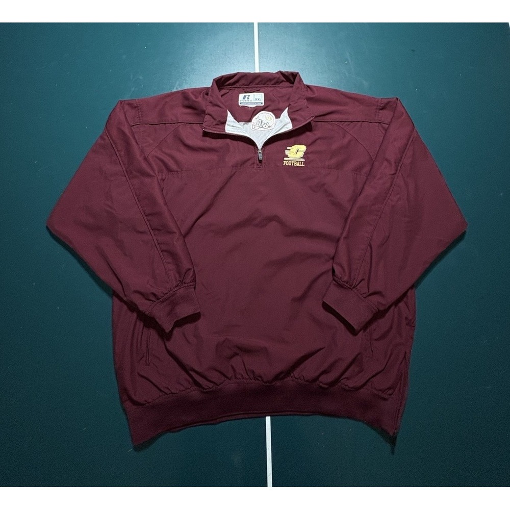 Vintage Central Michigan Football Windbreaker‎ XXL Russell Athletic Team Issue